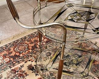 Vintage Glass/Metal Bar Cart	33 x 38 x 20in	HxWxD
