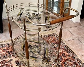 Vintage Glass/Metal Bar Cart	33 x 38 x 20in	HxWxD
