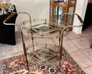Vintage Glass/Metal Bar Cart	33 x 38 x 20in	HxWxD
