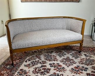 Vintage Wood Framed Settee Sofa	30 x 61 x 26in	HxWxD
