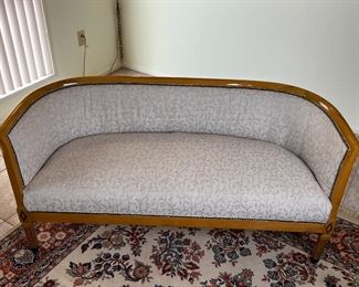 Vintage Wood Framed Settee Sofa	30 x 61 x 26in	HxWxD
