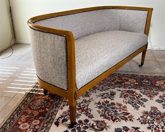 Vintage Wood Framed Settee Sofa	30 x 61 x 26in	HxWxD

