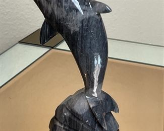 Carved Stone Dolphin	8 inches high	
