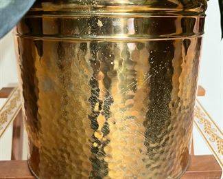 Hammered Brass Planter with Faux Plant	Pot: 10 inches hig	
