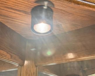 Oak & Glass Corner Cabinet	76x24x24in	HxWxD
