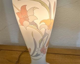 Vintage Floral Glass Mushroom Lamp	20 x 11in diameter	
