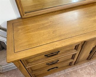 Vintage White Fine Furniture Long Dresser with Mirror	32.5 x 72 x 2in	HxWxD
