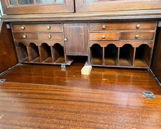 Antique Mahogany Slant Front Secretary 	78x32x18in	HxWxD
