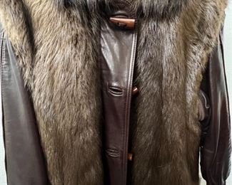 Vintage Nina Ricci Fur/Leather CoatBurtrum Furs of Battle Creek	Med	
