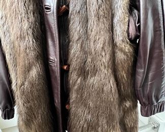 Vintage Nina Ricci Fur/Leather CoatBurtrum Furs of Battle Creek	Med	
