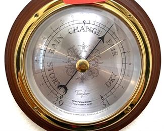 Vintage Taylor Banjo Barometer Weather Station Thermometer 	21.5 x 7.5in	
