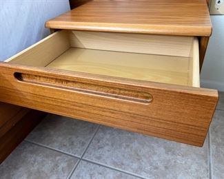 1980s Danish Teak Platform Queen Bed	Frame: 30 x 108 x 85in Mattress:  60 x 80in	HxWxD
