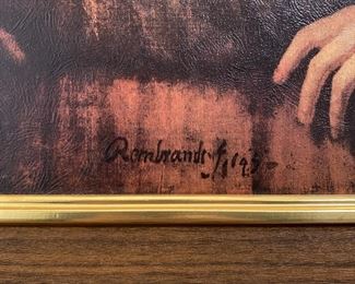 Rembrandt Young Woman at an Open Half-Door Textured Print	Frame: 31 x 25in	
