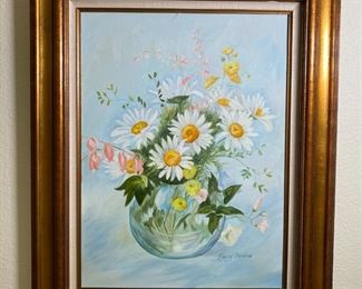 Sandy Henshaw Original Painting Floral Still Life	Frame: 32 x 26in	

