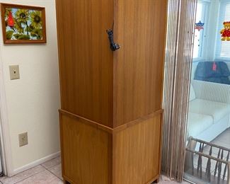 Vintage Danish Modern Teak Corner Cabinet Denmark 	71 x 25 x 25in	
