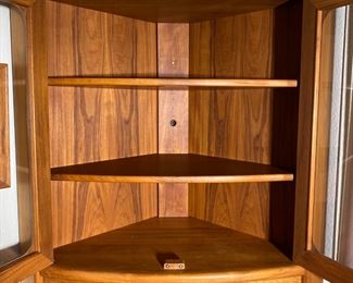 Vintage Danish Modern Teak Corner Cabinet Denmark 	71 x 25 x 25in	
