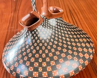 Elsa Ledezma & Jorge Ponce Wedding Vase Pot Mata Ortiz Native American Pottery 	6.5 x 7 in diameter	
