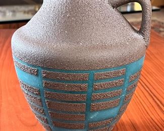 &nbsp;MCM Steuler Studio Pottery Jug Pitcher Stoneware Lava Glaze Germany 	8in H 	
