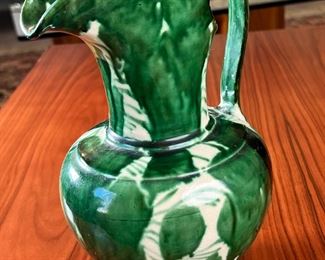 Oaxaca MExico Glazed Pottery Cruet	8.5in H 
