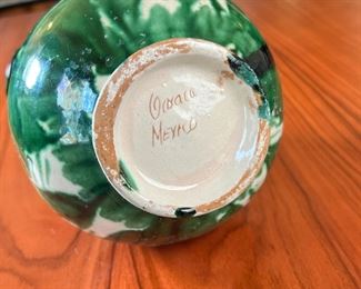 Oaxaca MExico Glazed Pottery Cruet	8.5in H 
