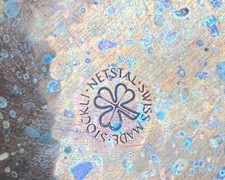 Swiss Made Stockli Netstal Hammered Copper Fish Frying Pan Oval Sauté Skillet	21 x 9.5 x 2.5in	HxWxD
