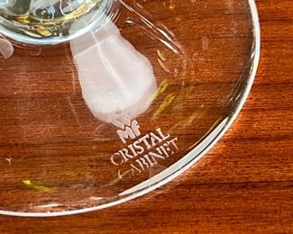 8pc WMF Cristal Cabinet Hock Wine Glasses Green & Amber 8.25" Germany Crystal	Eight pieces	
