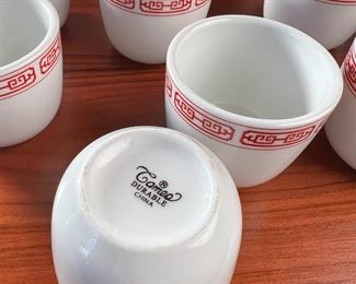 18pc Cames Red Gate Chinese Style Tea Cup 18 pieces	
