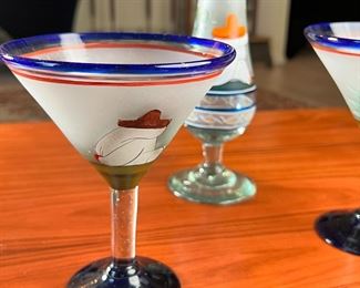 3pc Mexican Southwest Hand Painted Martini Set	Three pieces	
