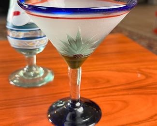 3pc Mexican Southwest Hand Painted Martini Set	Three pieces	

