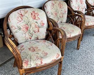 4pc Rattan Bentwood Chairs 35.5 x 30  x 28in	HxWxD
