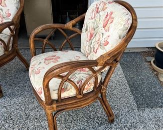 4pc Rattan Bentwood Chairs 35.5 x 30  x 28in	HxWxD
