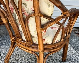 4pc Rattan Bentwood Chairs 35.5 x 30  x 28in	HxWxD
