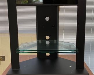 Metal & Glass Media Stand Component Tower Audio Rack 30 x 29.5 x 16.	HxWxD
