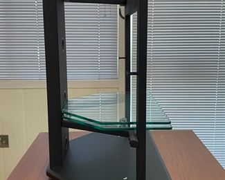 Metal & Glass Media Stand Component Tower Audio Rack 30 x 29.5 x 16.	HxWxD
