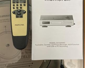 Memorex 2655MMO Turntable, Cassette, CD Player/Recorder, Aux Function With USB-to-PC Recording

