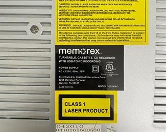 Memorex 2655MMO Turntable, Cassette, CD Player/Recorder, Aux Function With USB-to-PC Recording
