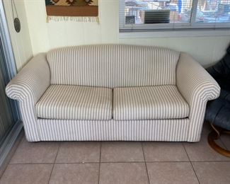 Traditional Striped Sleeper Sofa Couch loveseat 	77 inches long	
