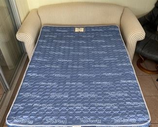 Traditional Striped Sleeper Sofa Couch loveseat 	77 inches long	
