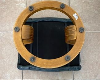 Ekornes Stressless Reno Leather Recliner Chair with Ottoman BLUE 	36 x 35 x 34in	HxWxD
