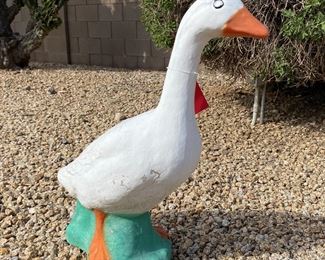 Vintage Concrete Garden Goose Statue	24 inches high	
