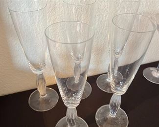 5pc Mikasa Royal Manor Fluted Champagne Glasses	9.25 inches high.	
