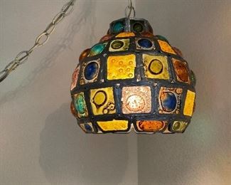 Fabulous art glass  hanging lamp-unique creation