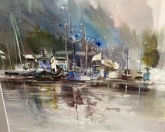 Jane Archer watercolor--local artist -one of two