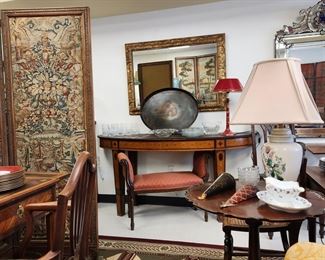 One of a pair of console tables