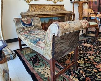 Antique tapestry bench