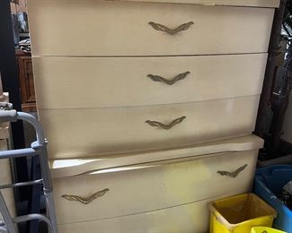 Matching vintage tall chest of drawers