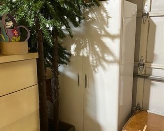 Metal cabinet and lighted palm tree!