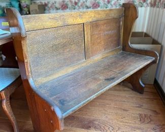 Wood church pew