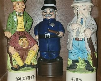 Vintage liquor decanters (policeman is available)