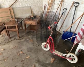 YARD TOOLS AND SCOOTER 